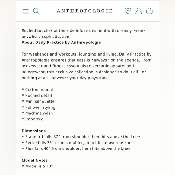 DAILY PRACTICE by ANTHROPOLOGIE Ruched Mini Dress in Muted Periwinkle - Picture 9 of 9